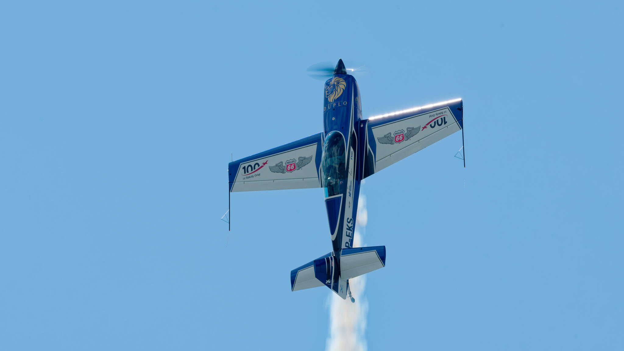 Extra 300L vertical climb with smoke trail - Nowy Targ 2026 airshow